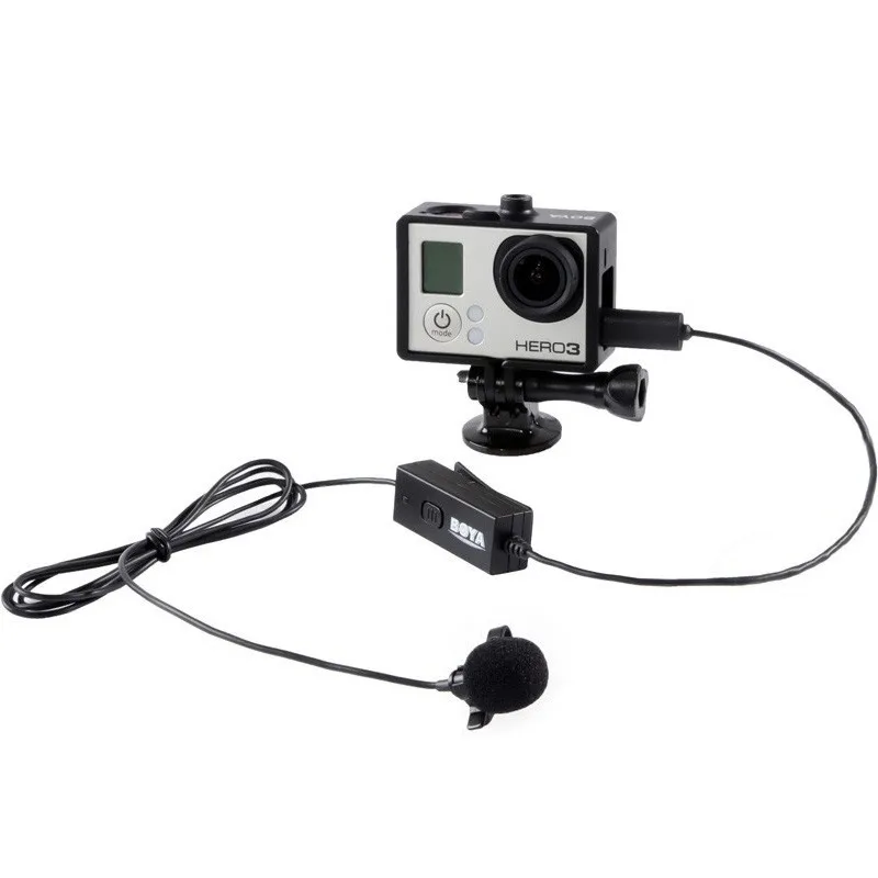 BOYA BY-GM10 микрофоны Pro всенаправленная аудио петличный микрофон с 8 m сигнальный провод для GoPro HD Hero4 3+ 3 знака после Камера