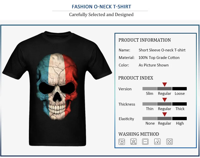 French Flag Skull_detail_black