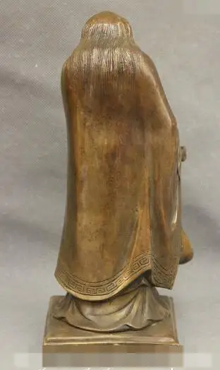 

S1430 10" Chinese Taoism Initiator Philosopher Bronze Copper Lao-tzu LaoZi Art Statue