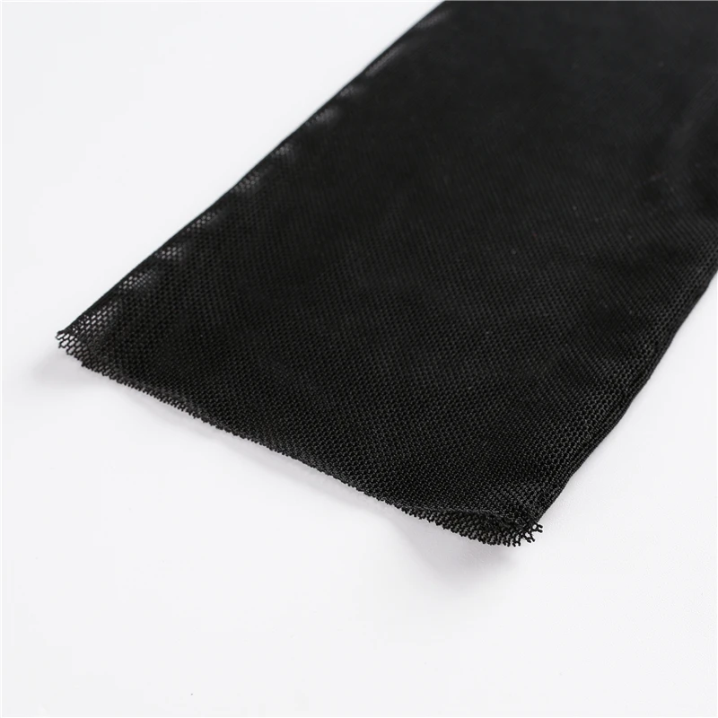 15Sweetown Black Mesh Crop Top Long Sleeve T Shirt White Transparent Tee Shirt Femme Sexy See Through Summer Tops For Women 2018