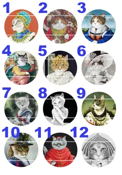 

Handmade 10mm~30mm Colorful picture Cat Round Glass Cabochons for Necklace Decoration and Phone Chain Accessaries60/PCS-152