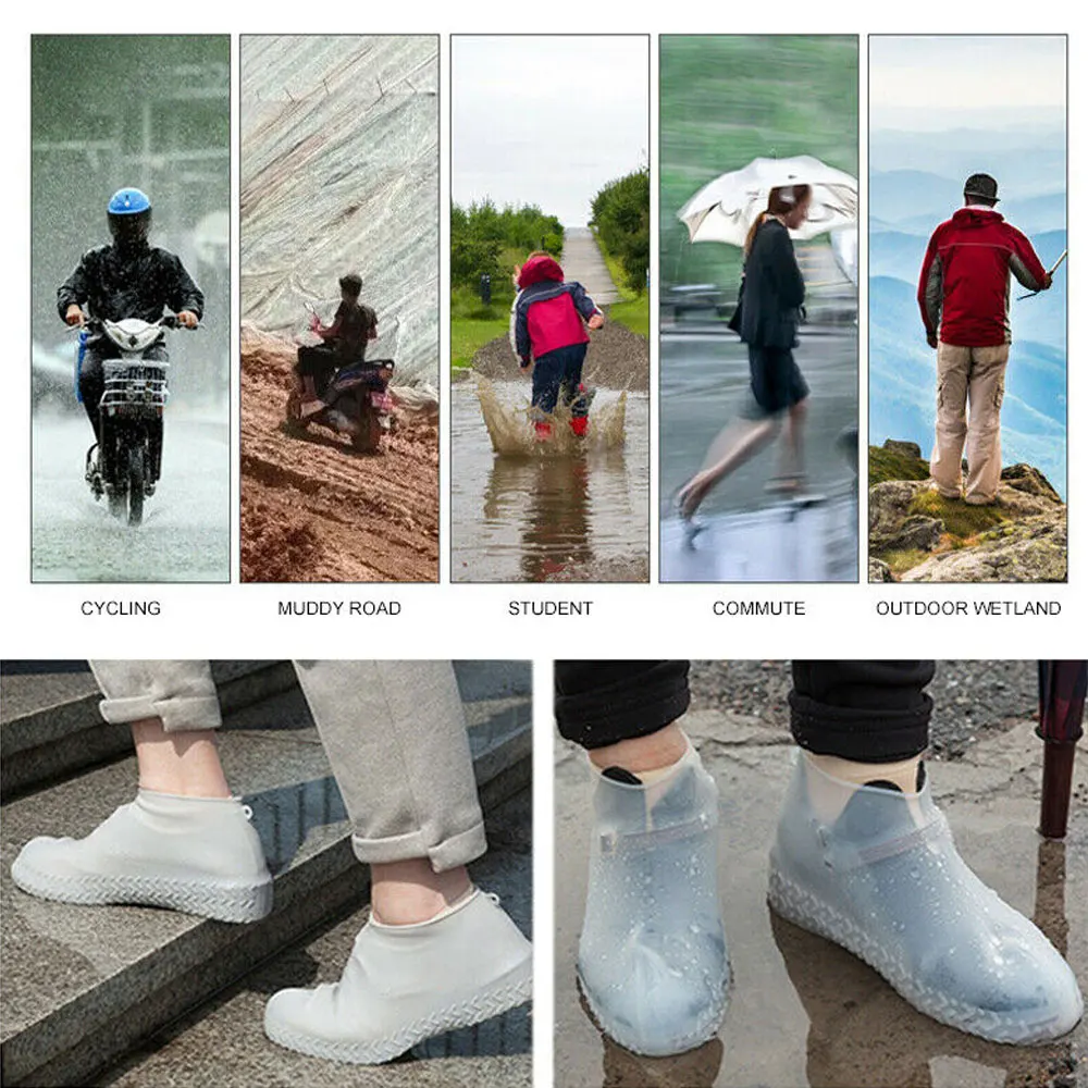Силиконовые галоши дождь водонепроницаемый бахилы крышка ботинка протектор перерабатываемая Нескользящая прогулочная непромокаемая обувь крышка