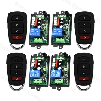 

Free Shipping 220V 110V 1CH RF Wireless Remote Control Switch System 315/433 MHZ 4 Transmitter + 4 Receiver