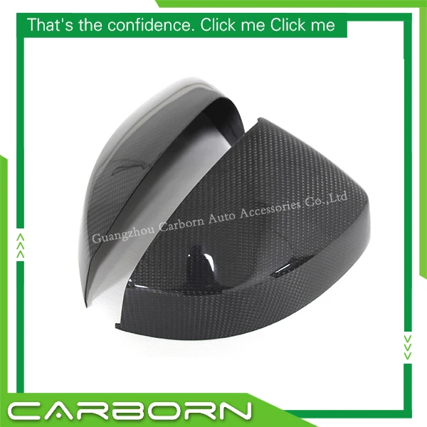 

For Audi A3 S3 2014 2015 2016 - UP Add ON style Carbon Fiber Rear View Mirror Cover Gloss black without Turn Signal Hole