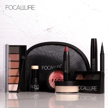 

FOCALLURE Professional Makeup Set Cosmetic With Bag include Matte Lipstick Eyeshadow Loose Powder Full Face Makeup