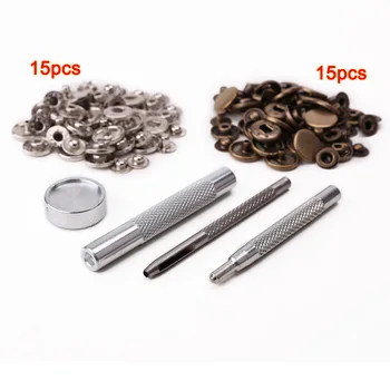 

30pcs 15mm metal push button + fix tool for leather handbags