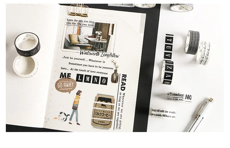10 рулонов основной ленты набор деко альбом для стикеров DIY дневник планировщик милые канцелярские принадлежности
