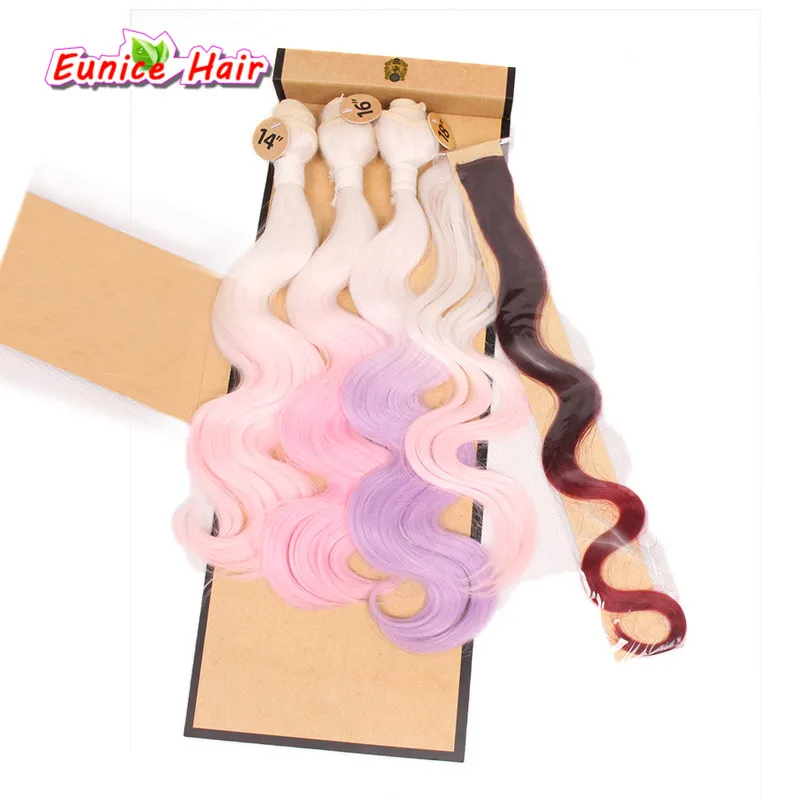 

4 bundles per pack cheap synthetic cosplay two tone three tone ombre big wavy body wave hair weft cosplay party girl hairstyle