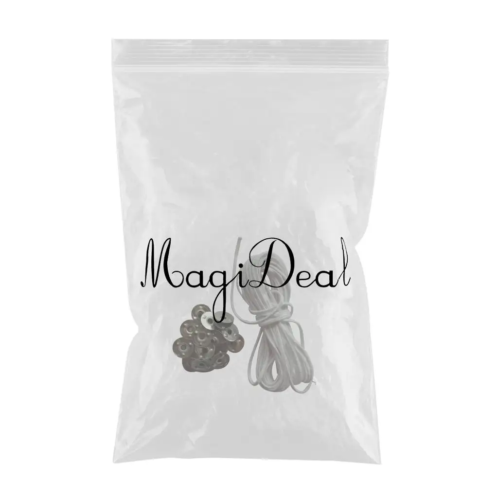 5m Cotton Candle Wicks Core with 20pcs Metal Sustainers Tabs Holder Base for Candle Making Craft Handmade Candle Wick