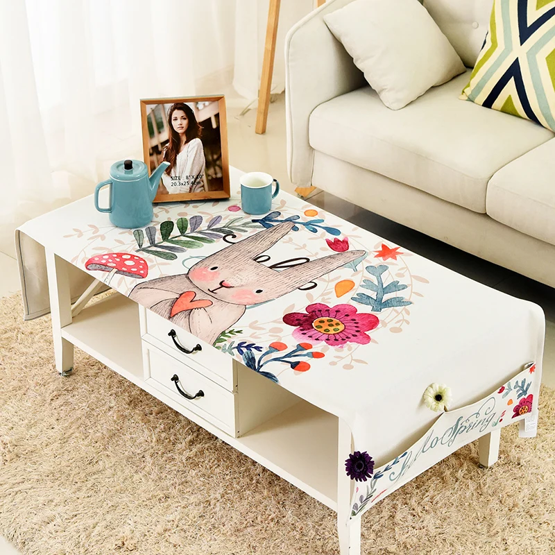 Cartoon cotton and linen table cloth rectangular living room cloth