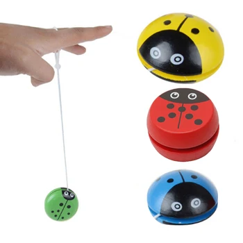 

Popular Cute Ladybird Yo-Yo Toys Bearing Professional Yoyo Toys Wood High Precision Game Special Props Toys