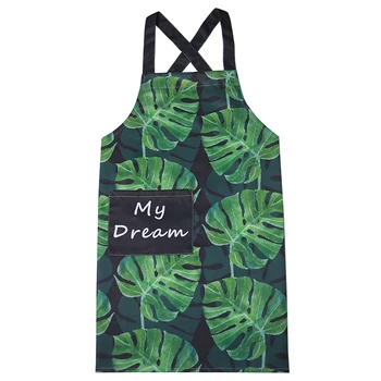 

Monstera Leaf Print Brief Woman Kitchen Cooking Baking Restaurant Apron Polyester Cotton Avental Tablier Cuisine Pinafore Apron