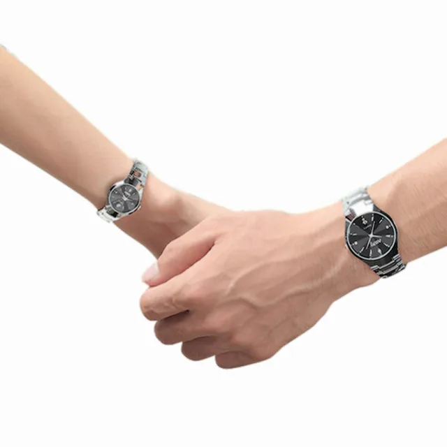 New Hot sale 1 Pair Luxury Single Calendar Quartz Stainless Steel Date Wrist Wat New Hot sale 1 Pair Luxury Single Calendar Quartz Stainless Steel Date Wrist Wat