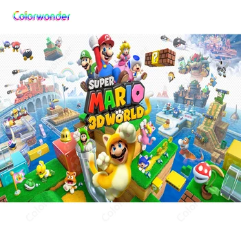 

Colorwonder 3D Game World Photography Background Cartoon Characters with Animals 7x5ft Modern Game World Backdrop for Birthday