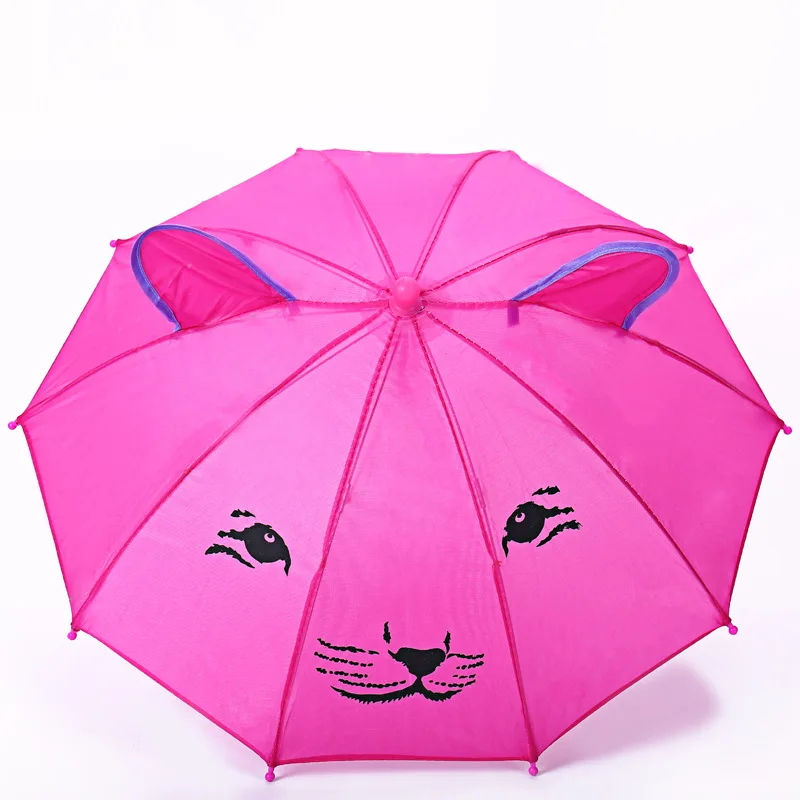 YADA Baby Girls DIY Toys Doll Animal Umbrella Handmade Outdoor Gift Toys Kids Lovely Children Design Cartoon Hat Umbrella YD031