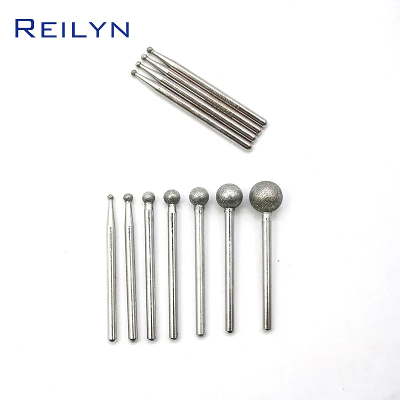 

120# Fine Grit Emery Grinding Point Ball Sanding Bits 7pcs/Set Shank 3mm Point 1mm-8mm Suit Combination Durable Grinding Needle