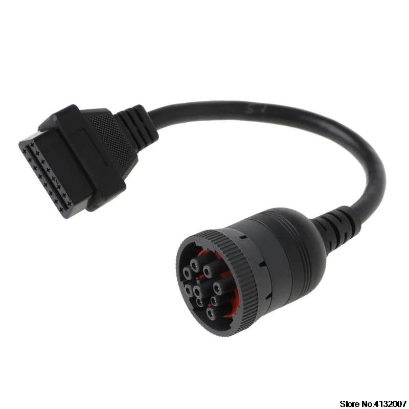 Auto J1939 Deutsch 9 Pin to OBD2 OBD 16 Pin Truck Diagnistic Connector