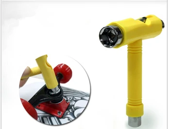 

2016 NEW Multifunctional Y shape Skateboard Tool With Tri Socket Threader For Skate Board Longboard Skateboard Scooter 7 color
