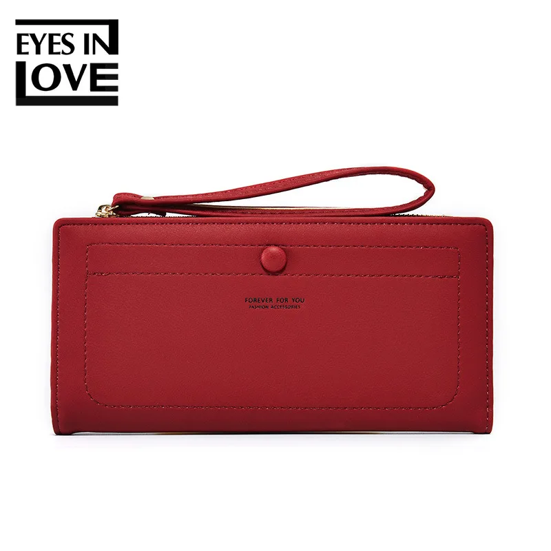 

EYES IN LOVE New Long Women Wallet Many Departments Female Clutch Lady Purse Zipper Phone Pocket Card Holder Ladies Carteras