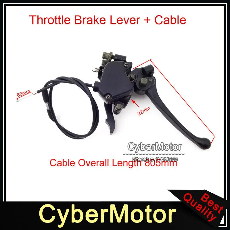 Alloy Thumb Throttle Cable Accelerator Handle Brake Lever Assembly For