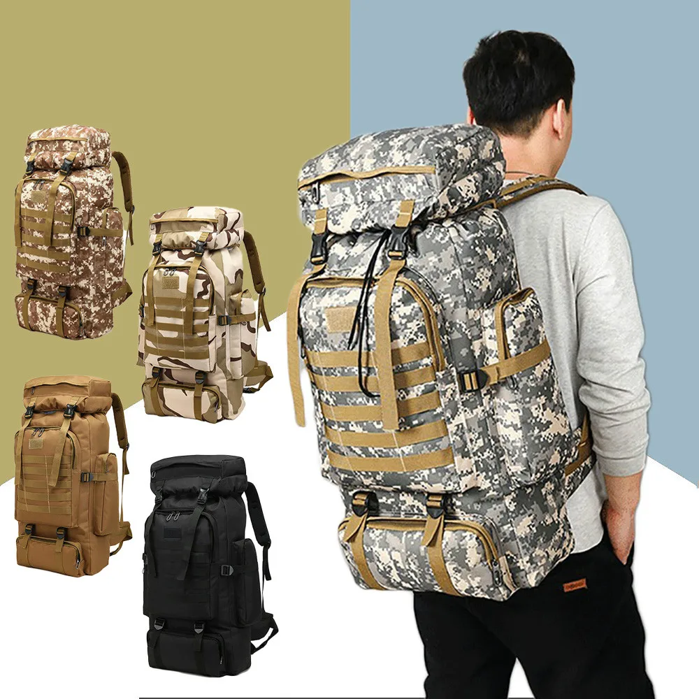 

Outdoor Sport Molle 3P Bag 80L Waterproof Climbing Hiking Military Tactical Backpack Bag Camping Mountaineering