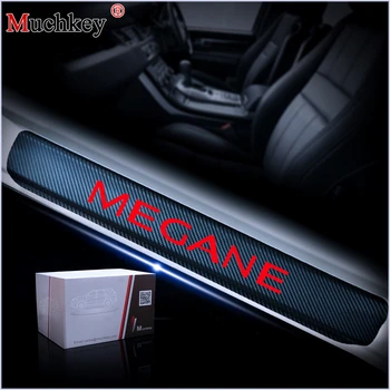 

For RENAULT MEGANE Door Threshold Plate Car Door Sill Protectors Scuff Plate 4D Carbon Fiber Vinyl Sticker Interior Accessories