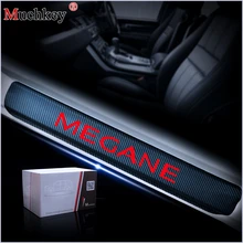 Для RENAULT MEGANE порог двери пластины автомобиля порога протекторы накладка 4D углерода Волокно Винил стикеры салонные аксессуары
