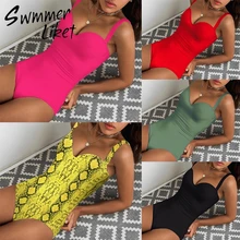 Сексуальный черный бикини mujer купальный костюм для женщин купальный костюм Цельный Монокини пуш-ап купальник женский купальный костюм Новинка