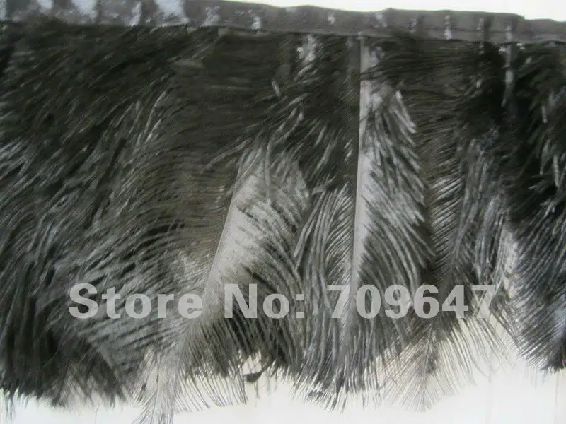 2 метра/партия высота 28 см черный цвет страуса шарф из перьев страусовая бахромчатая отделка
