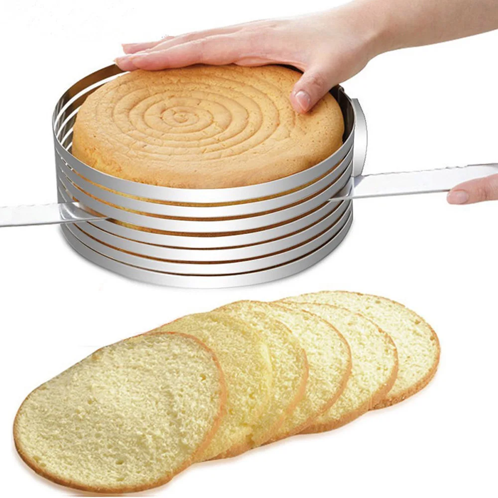 Нержавеющая сталь Регулируемый слой торта слайсер набор мусс форма для нарезки торта кольцо Инструменты для выпечки, сделай сам торт инструменты