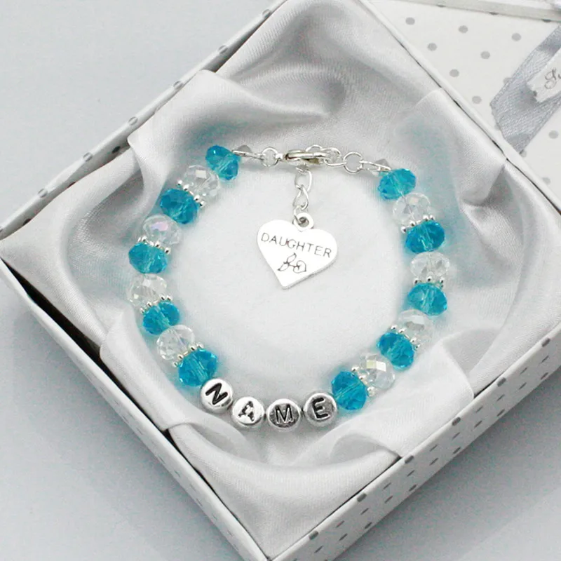 personalised flower girl bracelets