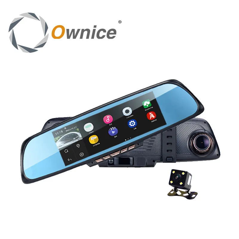Ownice 6 86 &quotсенсорный экран Android автомобильное зеркало двойной объектив камера dvr gps
