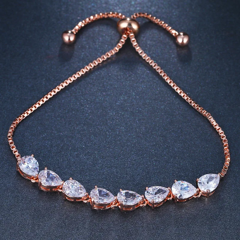 

SLBRIDAL Sparkling Charm Fashion Cubic Zirconia Bracelet Girls CZ Daily Bracelet Gift Wedding Bridal Bridesmaids Women Jewelry