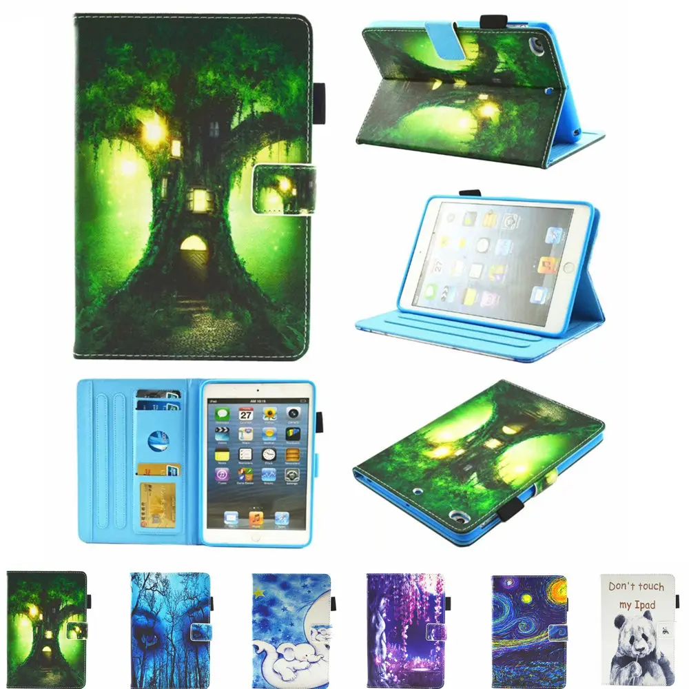 

Print Stand PU Leather Sleeve Shell Cover Funda Capa Case For Apple iPad Mini 1 2 3 4 5 7.9 inch Tablet Coque For Ipad Mini 2019