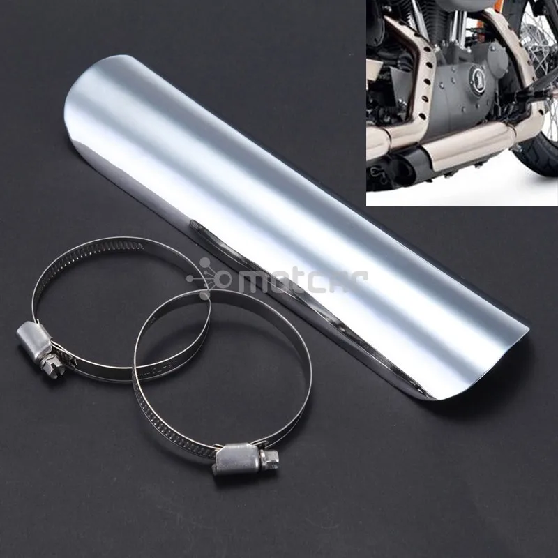 Chrome Motorcycle Electroplate 9.1" Heat Shield Guard Cruiser Exhaust