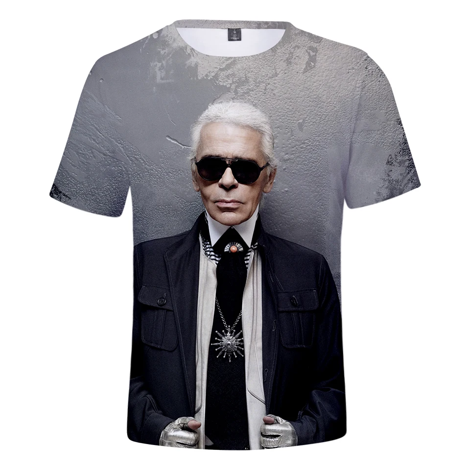 Karl Lagerfeld Мужская 3D футболка/Женские повседневные Новые футболки 3D принт Карл Лагерфельд футболка мужская мода Harajuku футболки