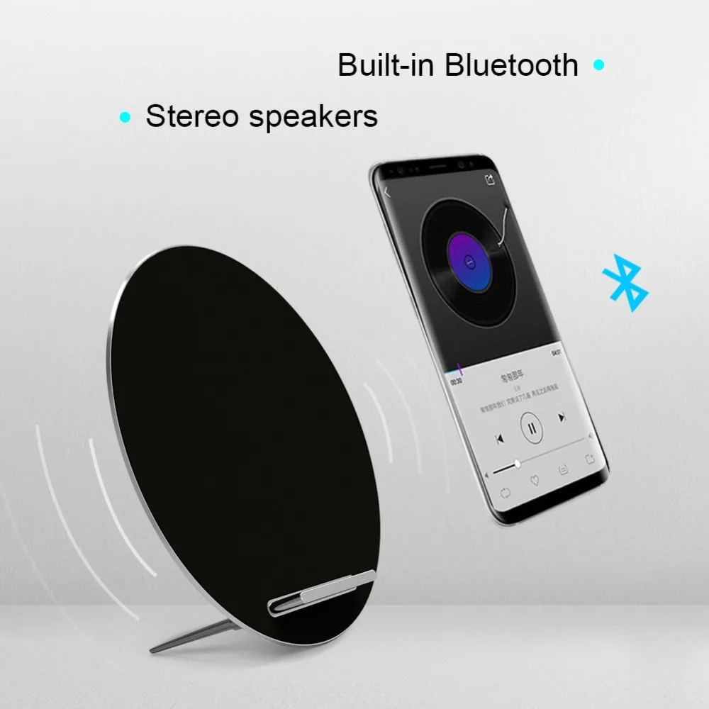 Bluetooth стерео Динамик Быстрая зарядка Беспроводной Зарядное устройство QI Стандартный для Ци поддержкой мобильного устройства