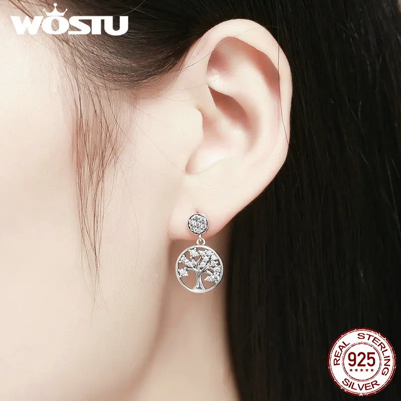 Женские серьги подвески WOSTU подлинные из стерлингового серебра 925 пробы модные