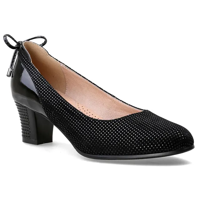 MEBI Women Pumps Female Plus Extra Wide High Heel Shoes Genuine Leather