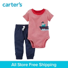 Carter s 2 Piece baby children kids clothing Boy Summer cotton Bodysuit Pant Set 21I102