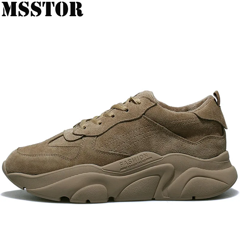 

MSSTOR 2018 New Women's Winter Running Shoes Genuine Leather Sport Shoes For Women Athletic Walking Ladies Sneakers Woman Brand
