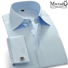 Mwxsd высокое качество мужские французские смокинги платье рубашка Мужская Свадебная часть рубашки мужской slim fit жениха рубашка большого размера 4xl 5xl