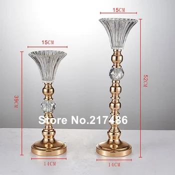 

New style acrylic crystal gold mental Roman flower sets for wedding Column pillar