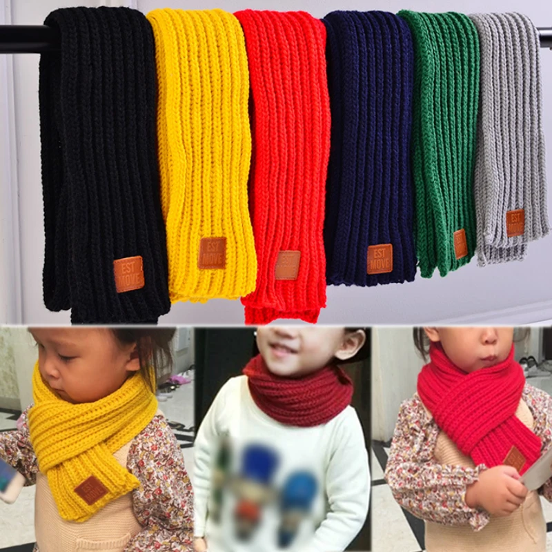 Горячая зима 1 шт. шарф модные вязаные шарфы для мальчиков и девочек милые детские милые теплые высококачественные однотонные мягкие