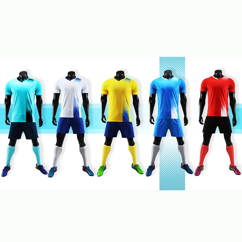 

19/20 Season Youth Kids Adult Blank Running Soccer Jersey Uniform Kits Football Sport Suits Customize