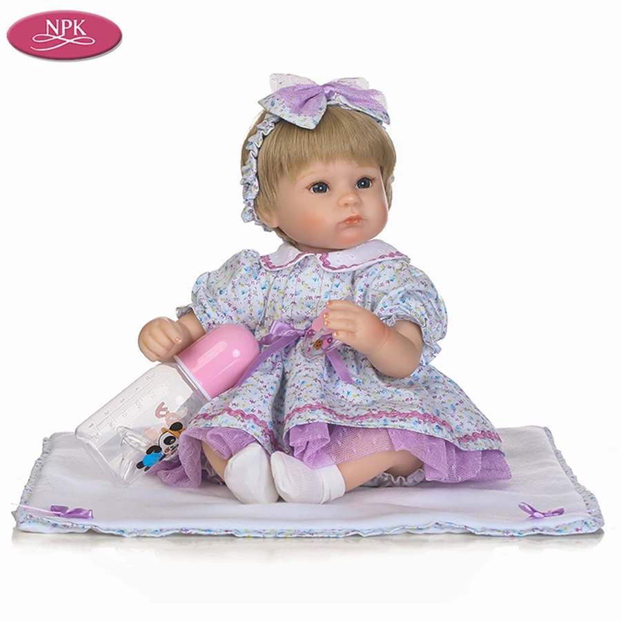 NPK 40CM Silicone Reborn Baby Doll Toys Lifelike Newborn Girl Baby Doll Soft Cloth Body Christmas Gift Bebe Reborn Brinquedos (6)