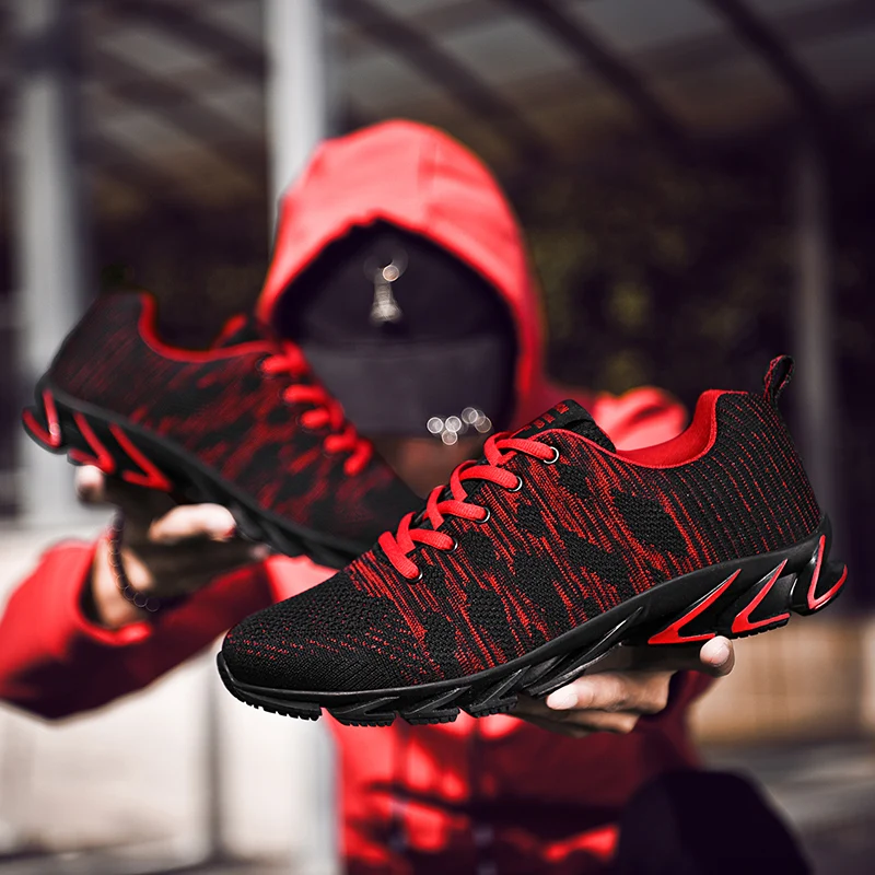 

Men Casual Shoes Spring Autumn Breathable Mens Shoes Fashion With Air mesh Lace Up Blue Red Green Shoes Zapatillas Hombre