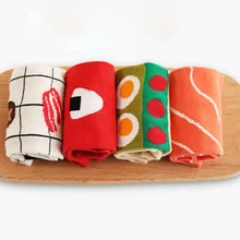 Женская щиколотка хлопковые носки забавные носки с принтом суши забавные подарки платье хлопок мультфильм милые носки Длинные буквы женские носки в стиле хараджуку