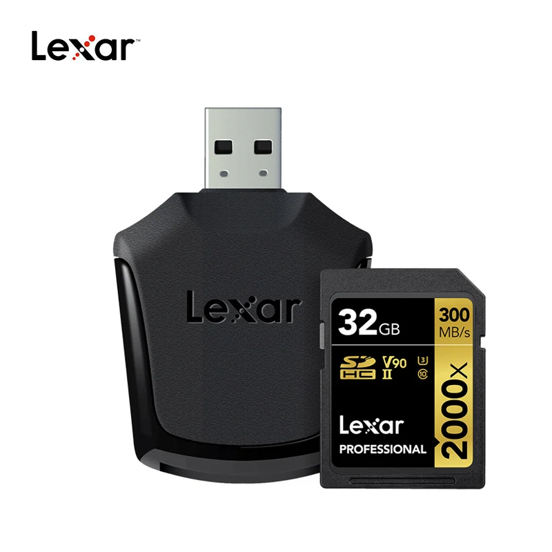 Lexar 2000X sd-карта 32 Гб 128 Гб 64 Гб класс 10 U3 V90 4 K карта памяти 32 64 128 ГБ 300 МБ флэш-карта памяти SD для камеры SDXC SDHC