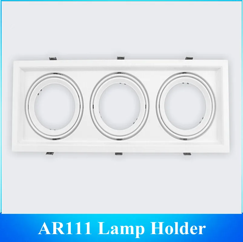 AR111 Светодиодный Embeded потолочный светильник рамка/три головы подставки прямоугольный держатель 20 шт